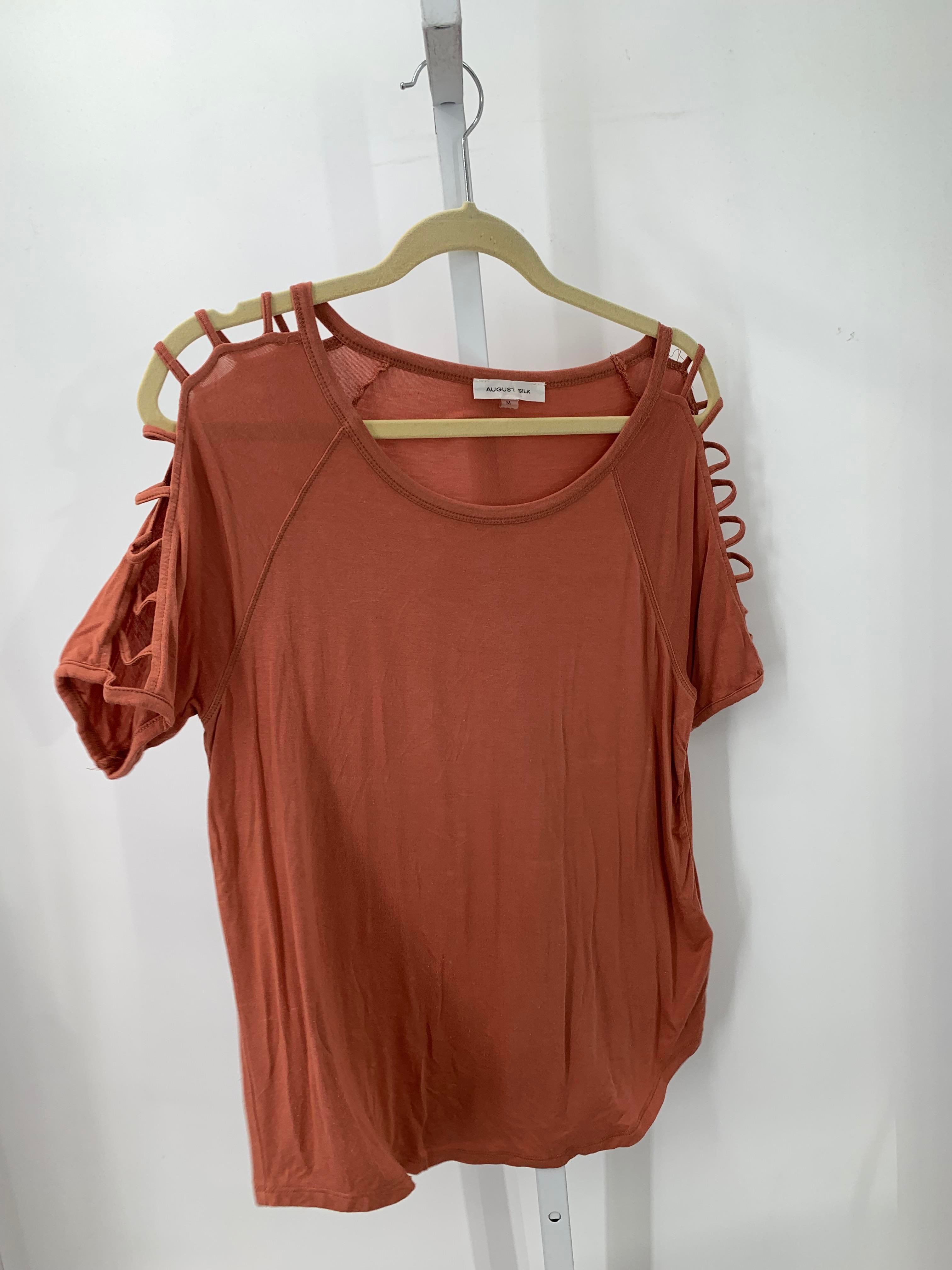August Silk Size Medium Misses Short Sleeve Shirt