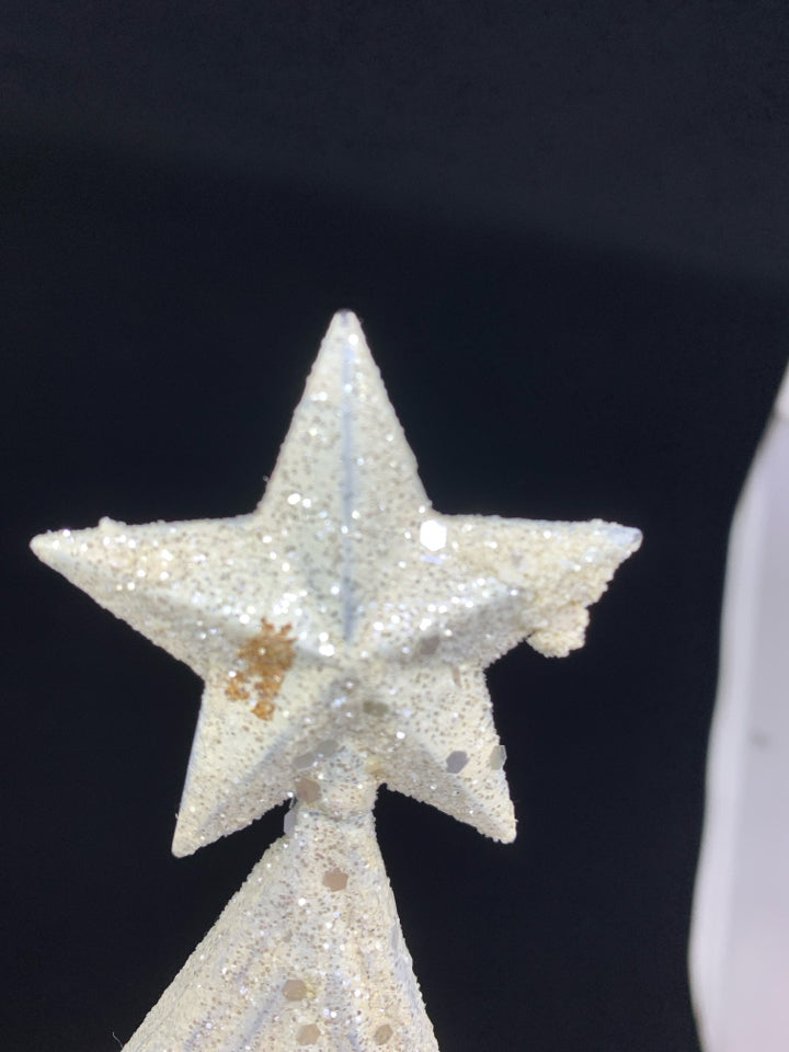 METAL WHITE GLITTER TREE.