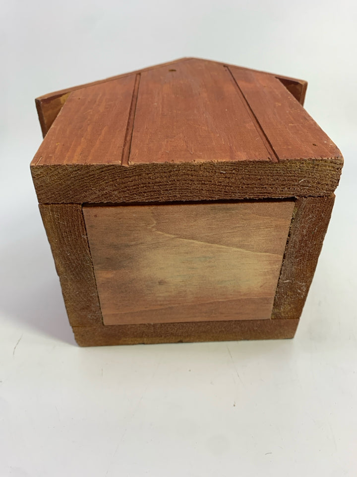 WOODEN BIRDHOUSE SCHOOLHOUSE W/BELL.