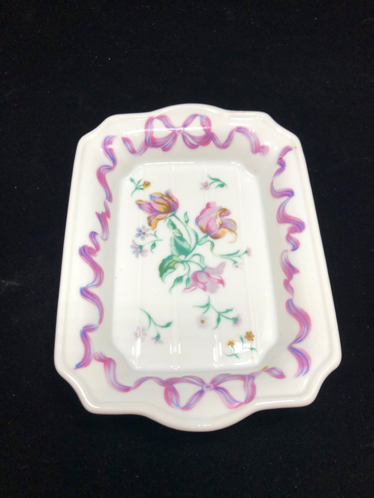 CHARLES REVSON FLORAL SOAP DISH.