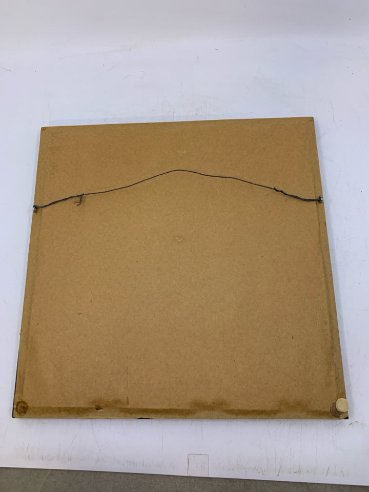 FRAMED FABRIC BLOCK.