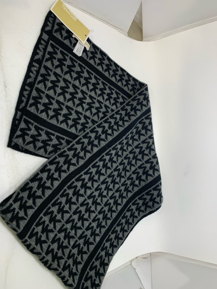 Michael Kors Grey/Black Monogram Scarf- New With Tags