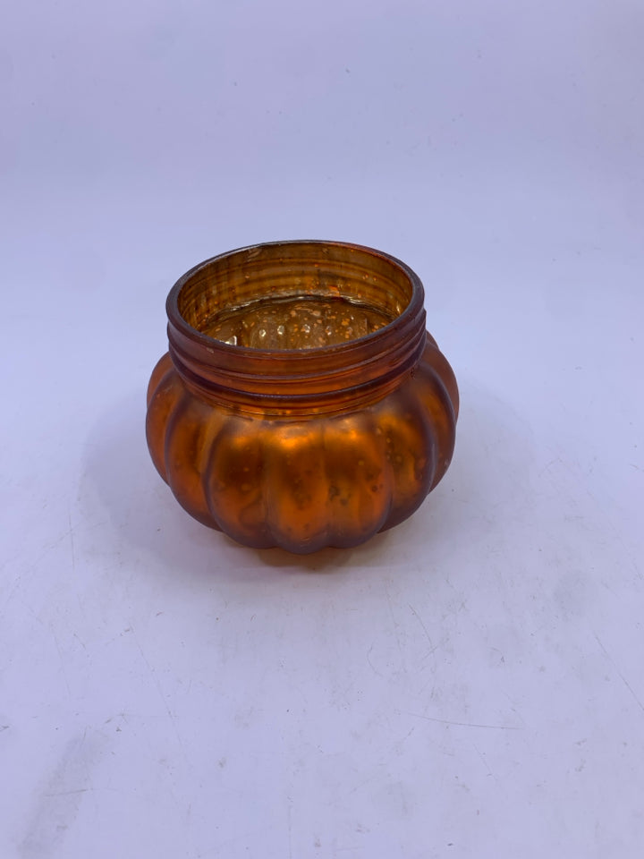 GOLDEN MERCURY GLASS CANDLE HOLDER.