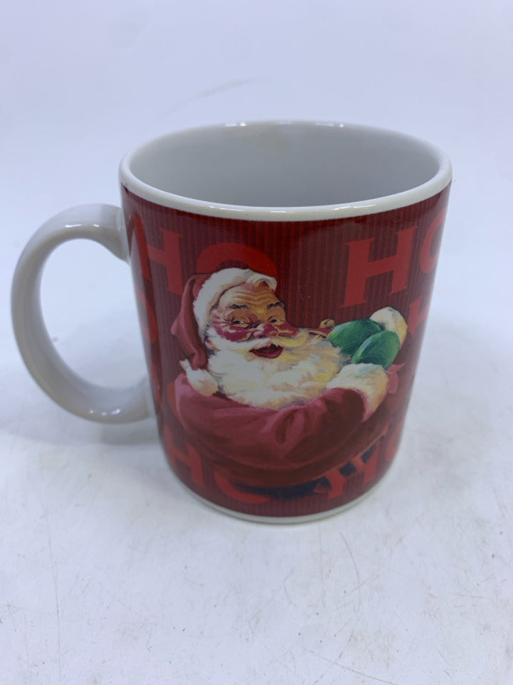 RED/WHITE SANTA MUG.