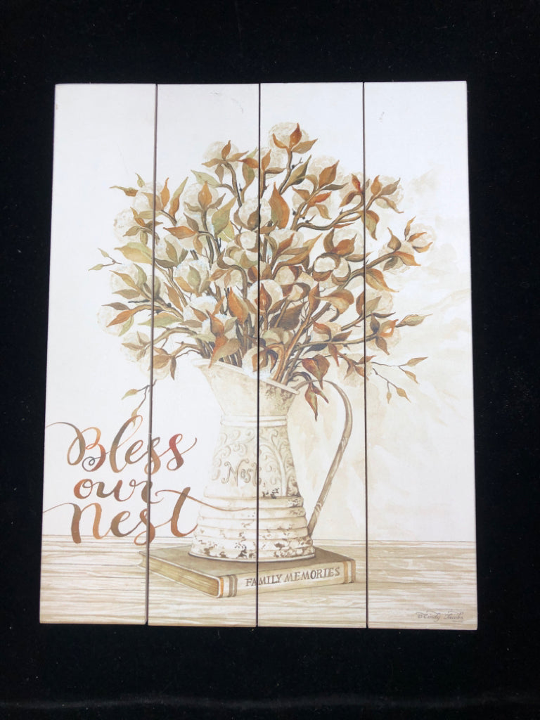 BLESS OUR NEST WOODEN SIGN WALL HANGING.