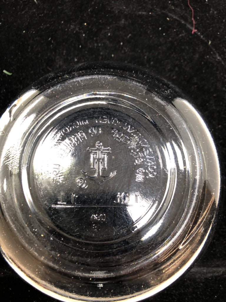 CLEAR GLASS SMALL ANCHOR HOCKING MIXING BOWL.