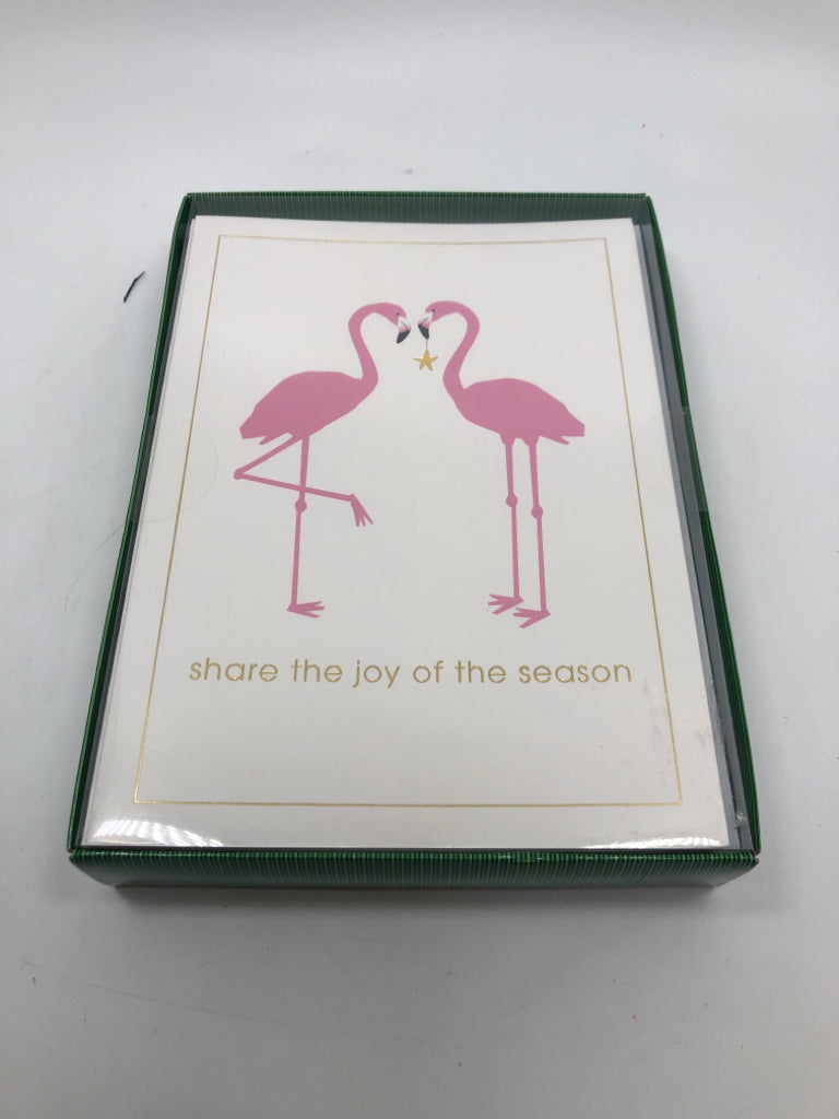 NIB 12 FLAMINGO HOLIDAY CARDS/ENVELOPES.