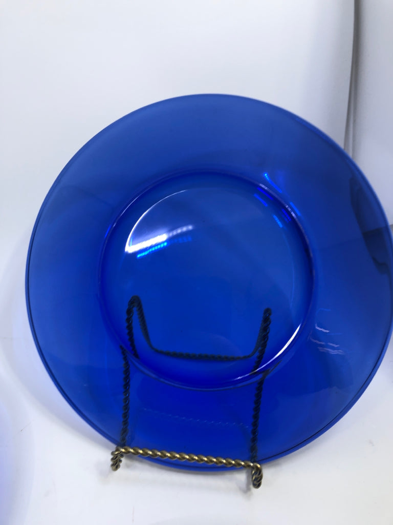 6 COBALT BLUE SALAD PLATES.