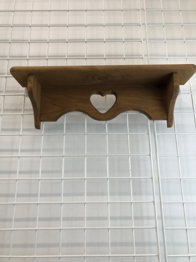 WOODEN HEART SHELF.