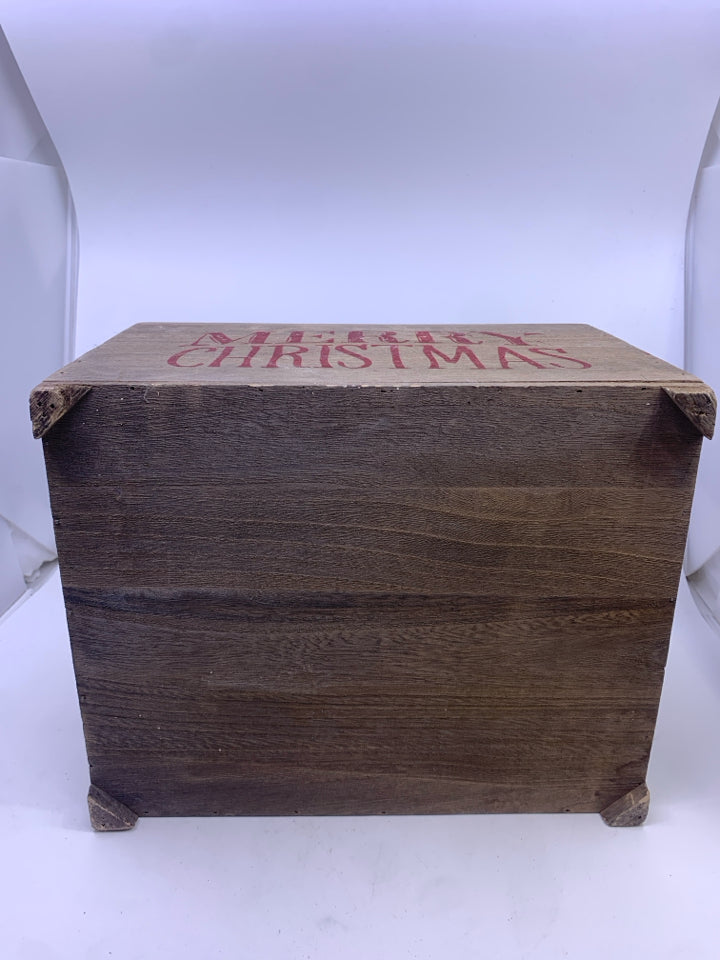 MERRY CHRISTMAS WOOD CRATE.