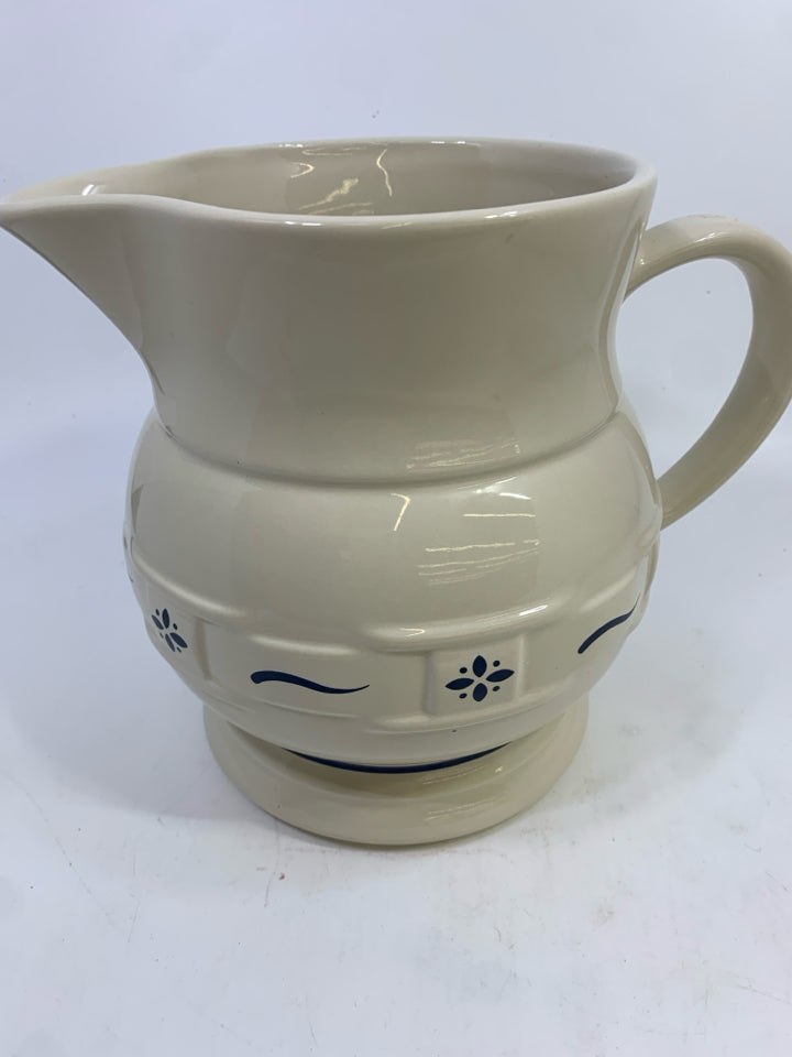 POTTERY WOVEN TRADITIONS PITCHER - HERITAGE BLUE