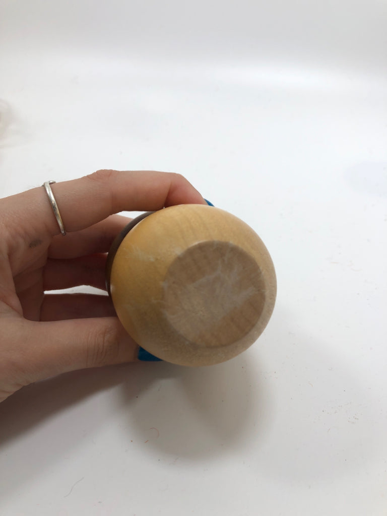 WOOD ACORN MINI JAR.
