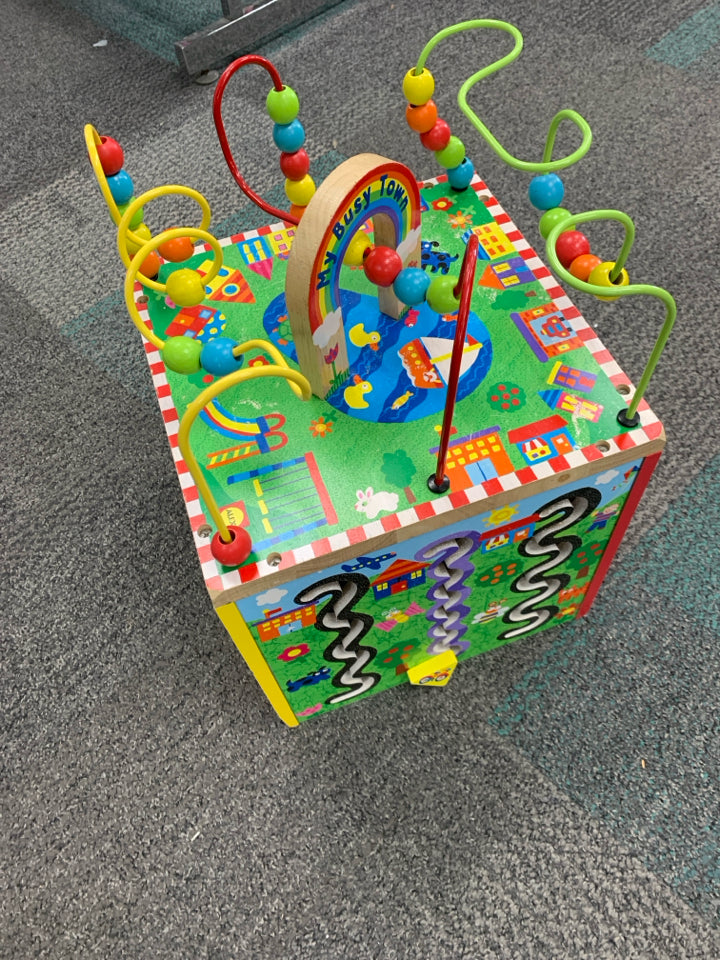 ALEX Discover My Busy Town Wooden Activity Cube