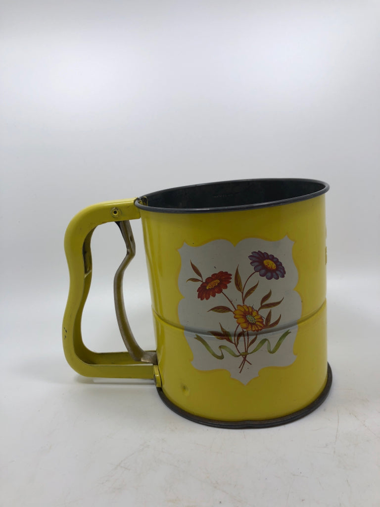 VTG YELLOW ANDROCK HAND-I-SIFF SIFTER.