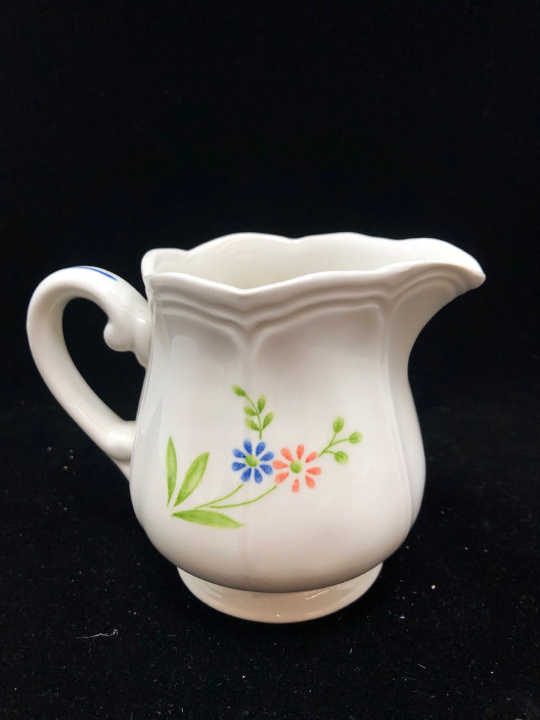 COUNTRY FRENCH IRONSTONE FLORAL CREAMER.