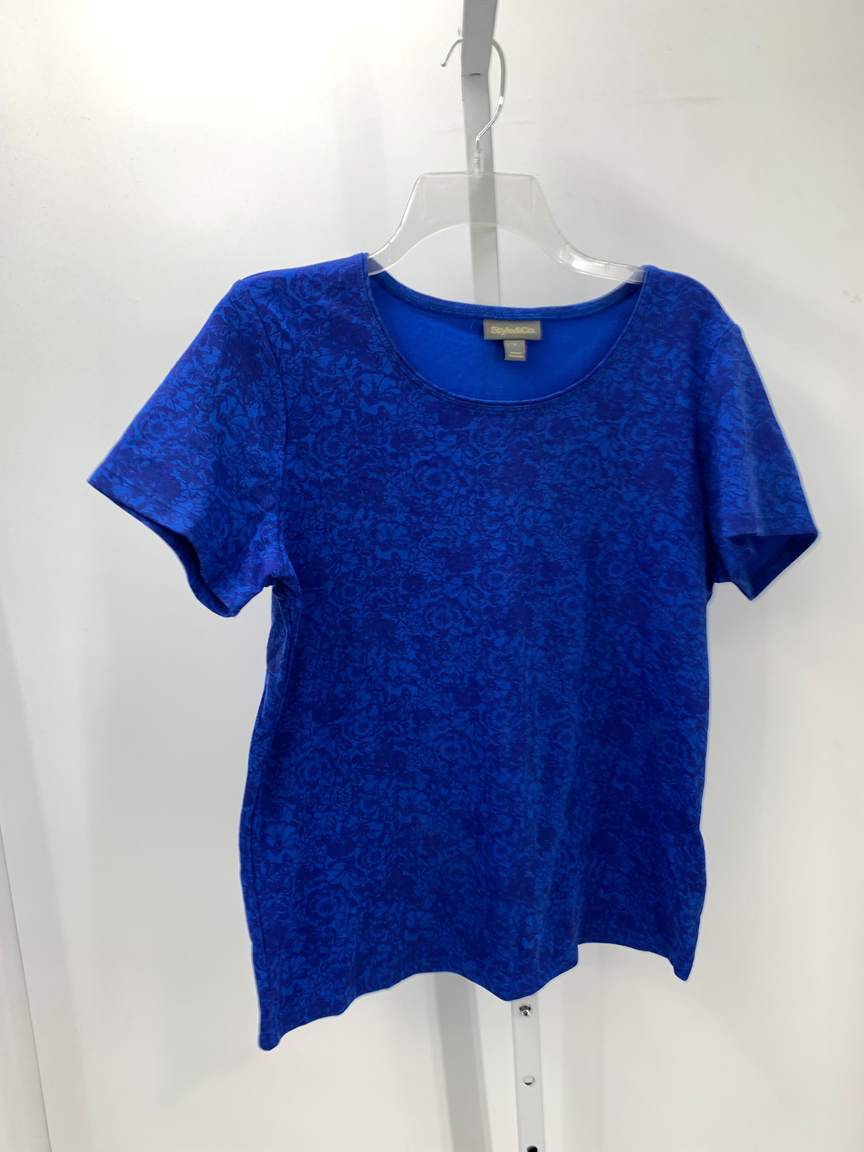 Style & Co. Size Large Misses Short Sleeve Shirt