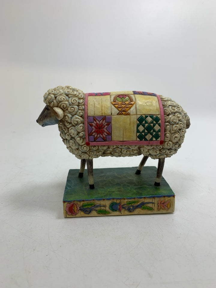 SHEEP W/ PATCHWORK QUILT PEACE IN THE VALLEY 2003.