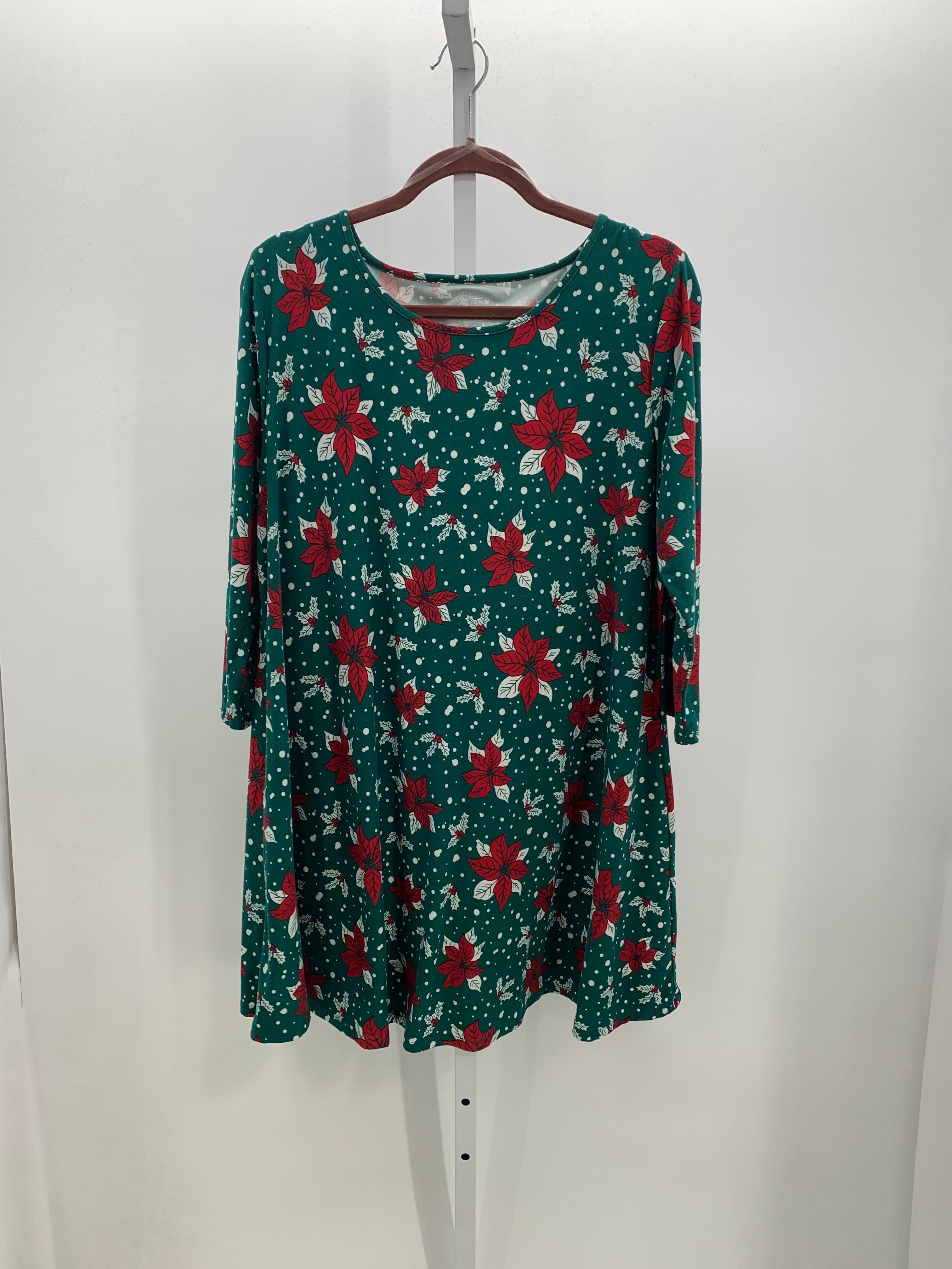 LONG SLV DRESS WHITE DOTS HOLLY