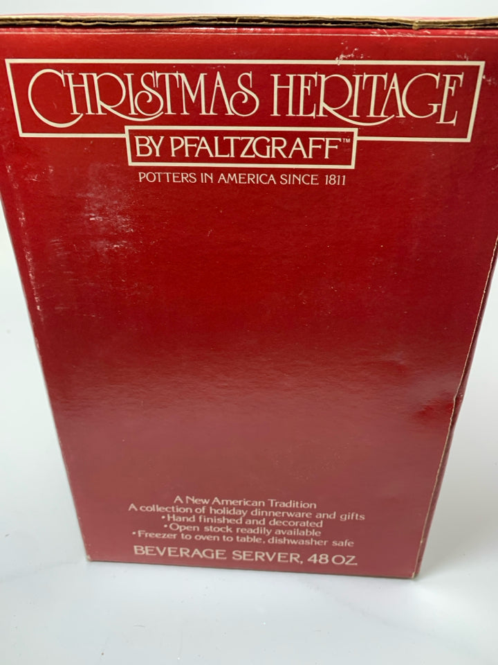 NIB OCTAGON CHRISTMAS TREE COFFEE POT- PFALTZGRAFF.