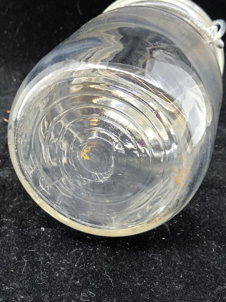 VTG BALL MASON JAR W METAL BAIL.