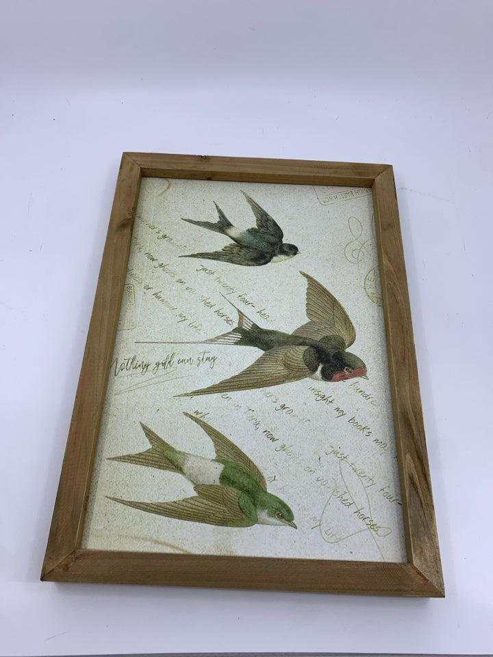 HUMMINGBIRDS W SCRIPT WALL HANGING.