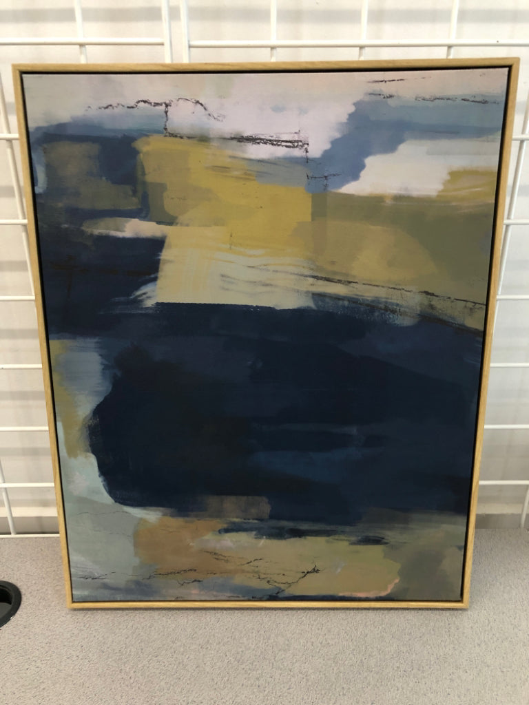 DRK BLUE FRAMED PAINT SWATCH PRINT.