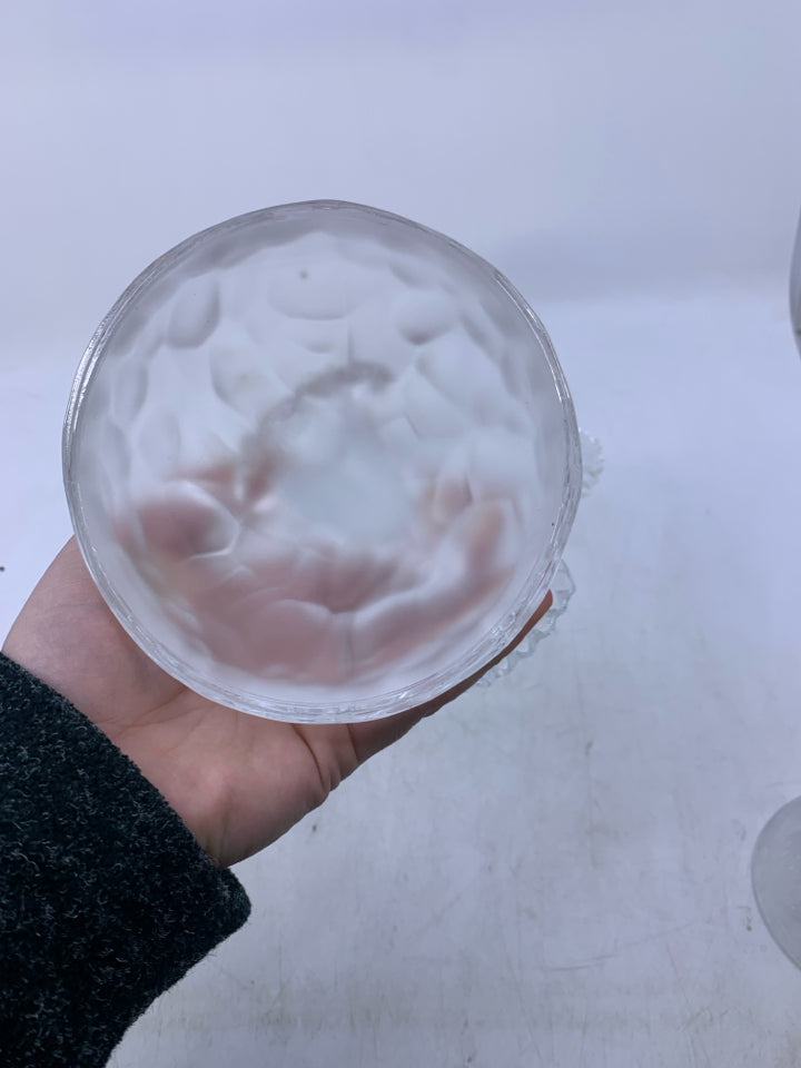 GLASS EAGLE W/ WINGS OUT FROSTED BASE.