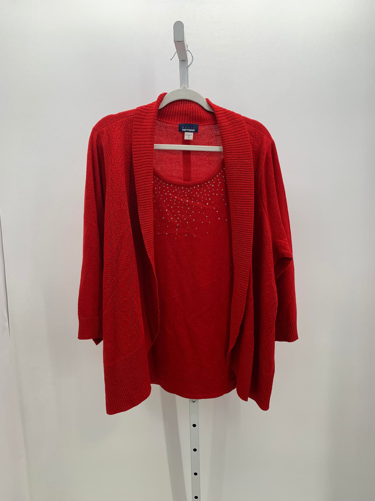 Basic Editions Size 2X Womens 3/4 Sleeve Sweater