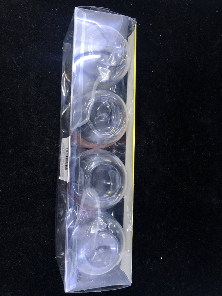 4 NIP PLASTIC WINE GLASSES.