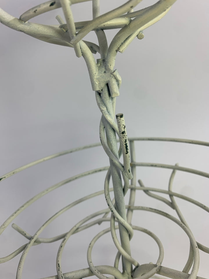 3-TIER WHITE BRANCH STYLE BASKET.