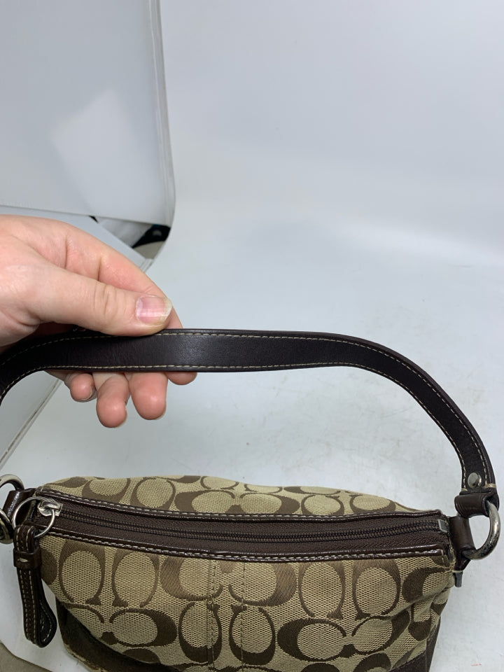 Vintage Coach Signature C Canvas Stripe Mini Shoulder Bag/Pouchette *Some Exteri
