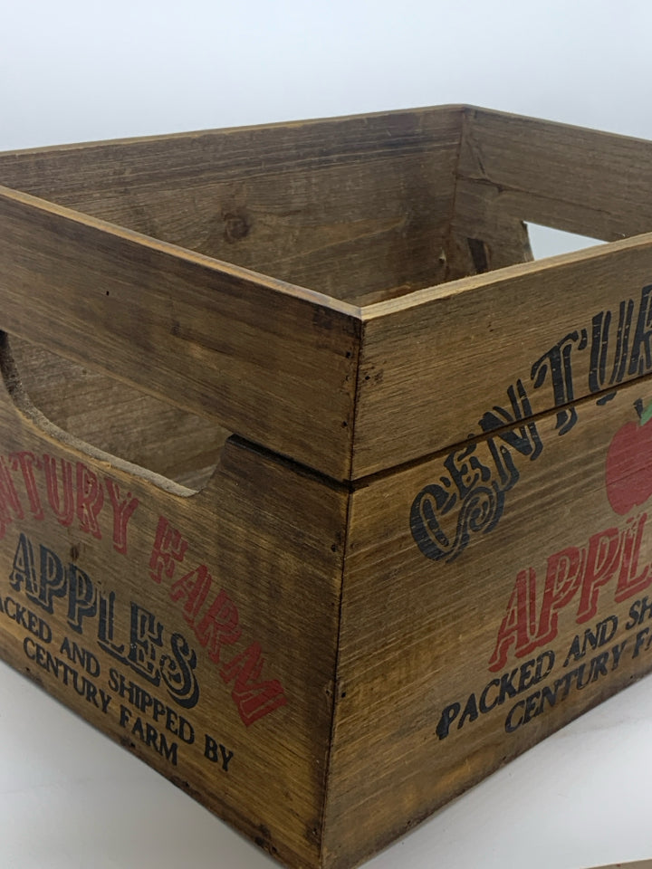 CENTURY FARM WOOD APPLE CRATE.
