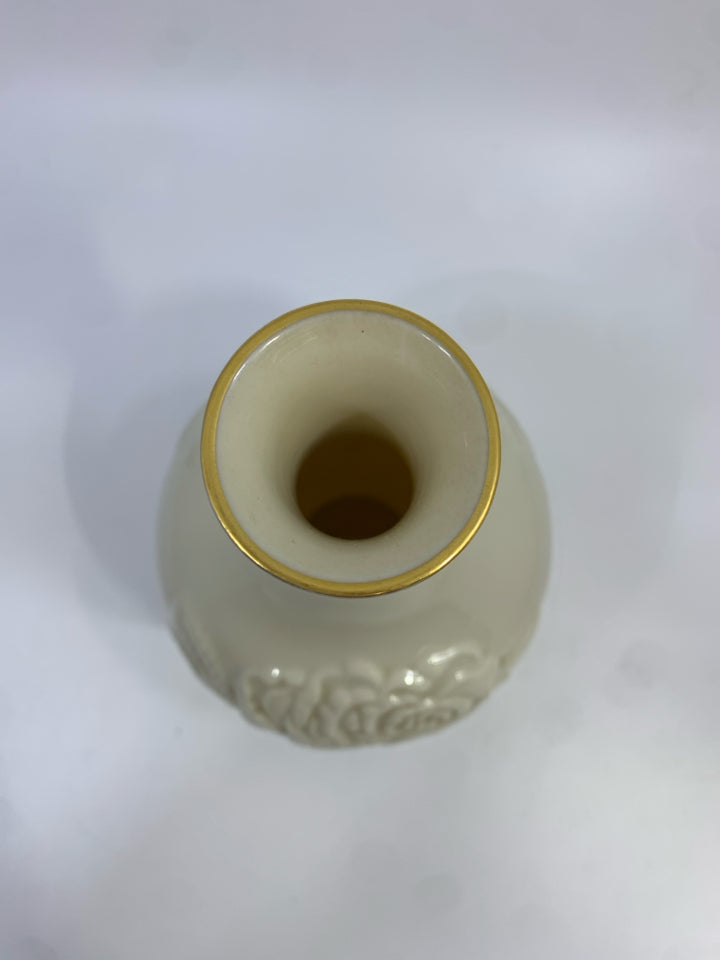 LENOX FLOWER EMBOSSED VASE.