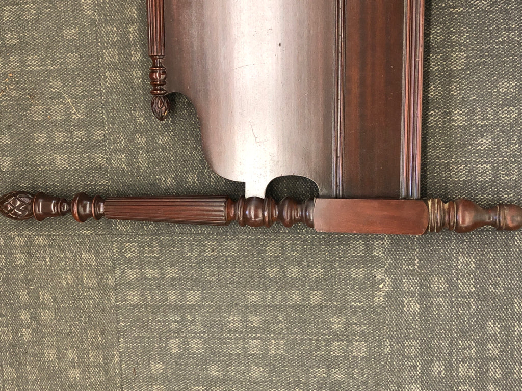 MAHOGANY FOUR POSTER FULL BED FRAME W/PINEAPPLE FINIALS.