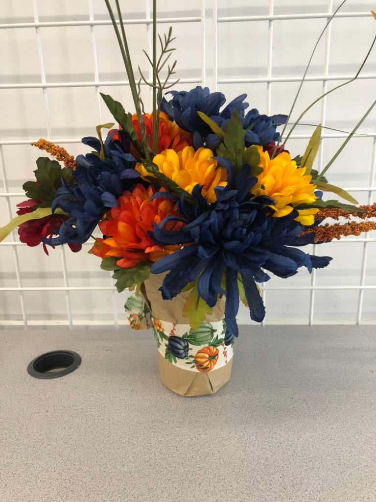 FALL FLORAL IN PAPER WRAPPING.