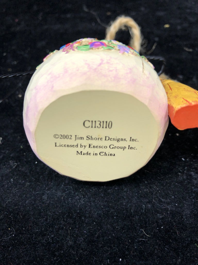 JIM SHORE SNOWMAN HOLDING BROOM.