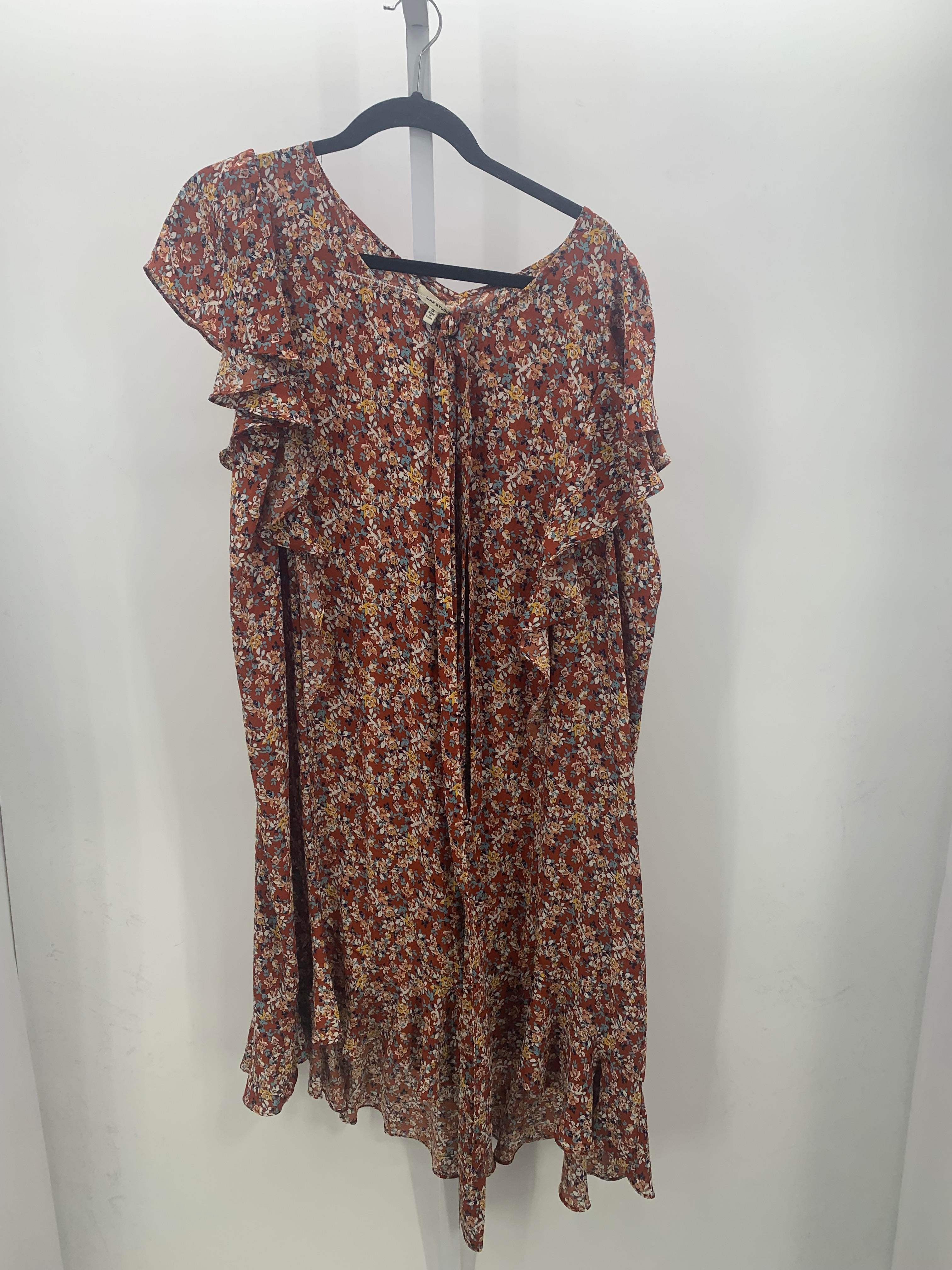 Max Studio Size 1X Womens Short Sleeve Dress