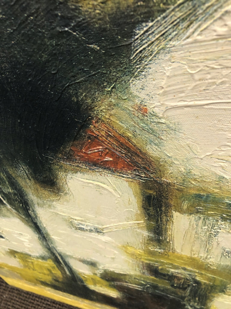 TEXTURED ABSTRACT YELLOW LANDSCAPE CANVAS.