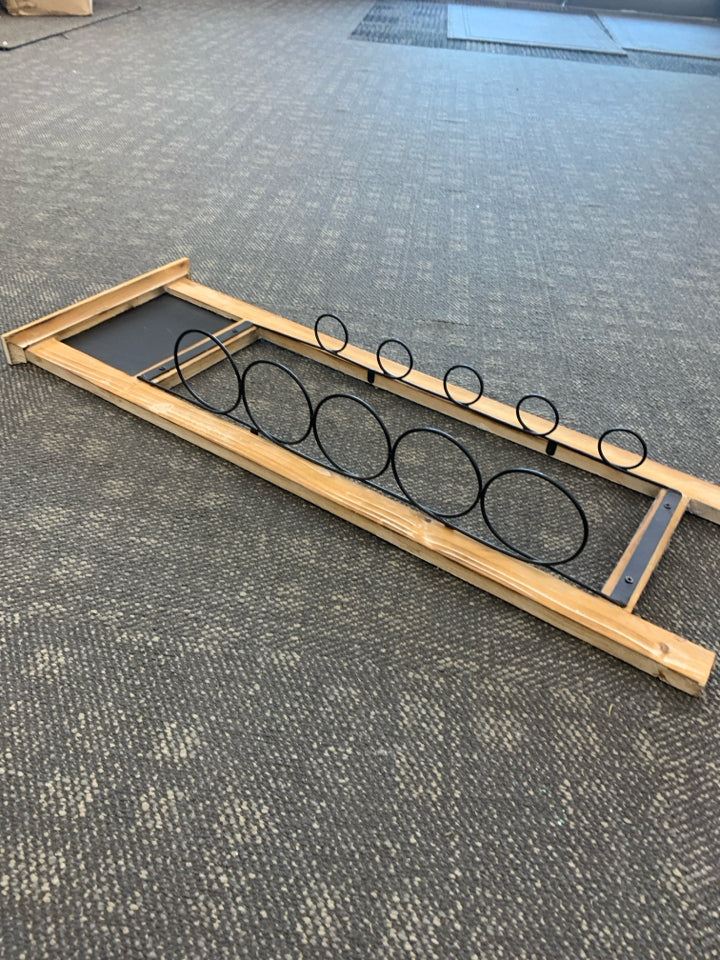 WALL HANGING WINE RACK W CHALK BOARD.