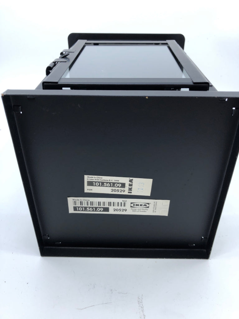 BLACK GLASS DOOR LANTERN.