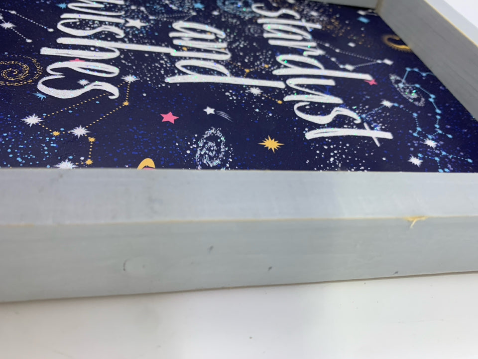 "STARDUST AND WISHES" IN GRAY FRAME.