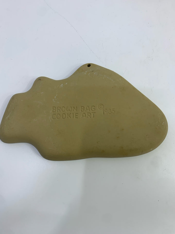 BROWN BAG CERAMIC STEGOSAURUS COOKIE MOLD.
