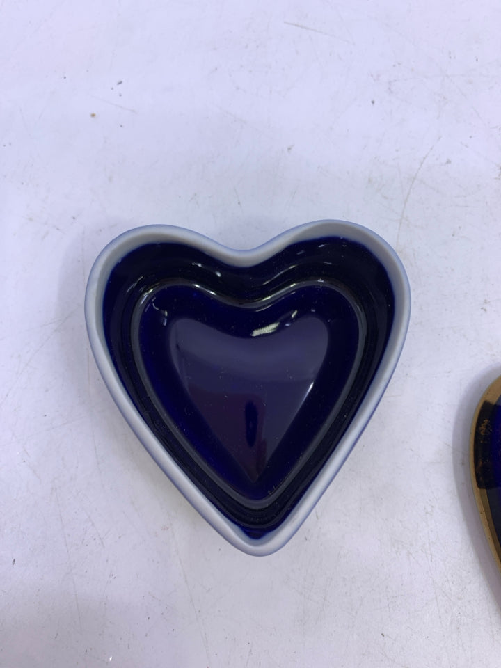 COBALT BLUE GOLD ACCENTS HEART SHAPED LIMOGE FRANCE.