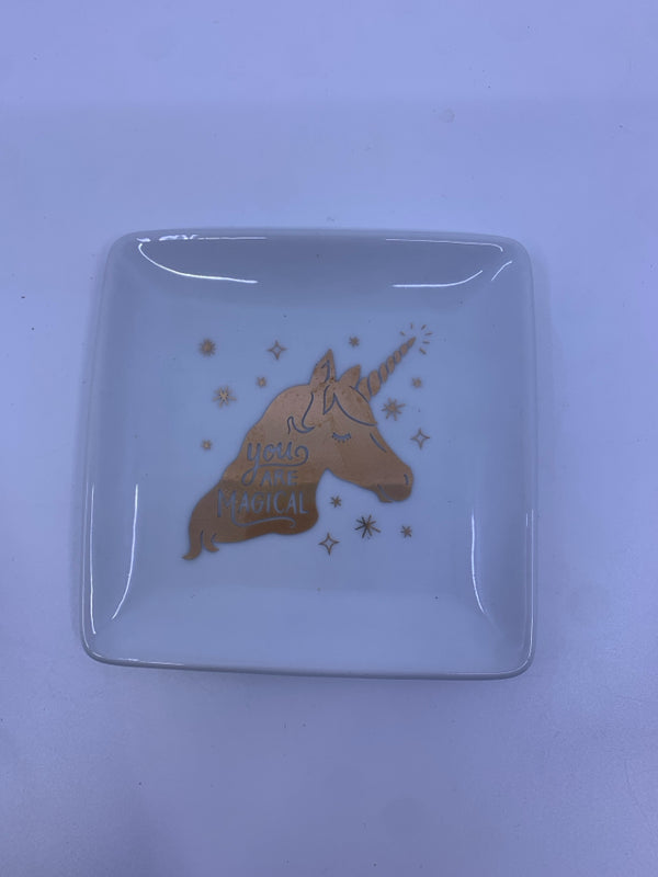 "YOUR ARE MAGICAL" UNICORN SQUARE TRINKET TRAY.