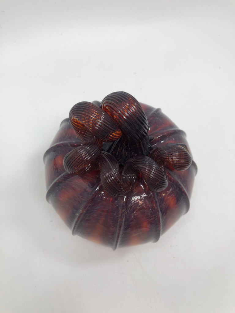 PURPLE STAIN GLASS PUMPKIN.