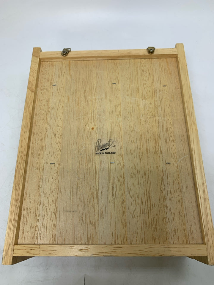 BLONDE WOOD DOUBLE SLOT MAIL FILE W/ KEY CABINET.
