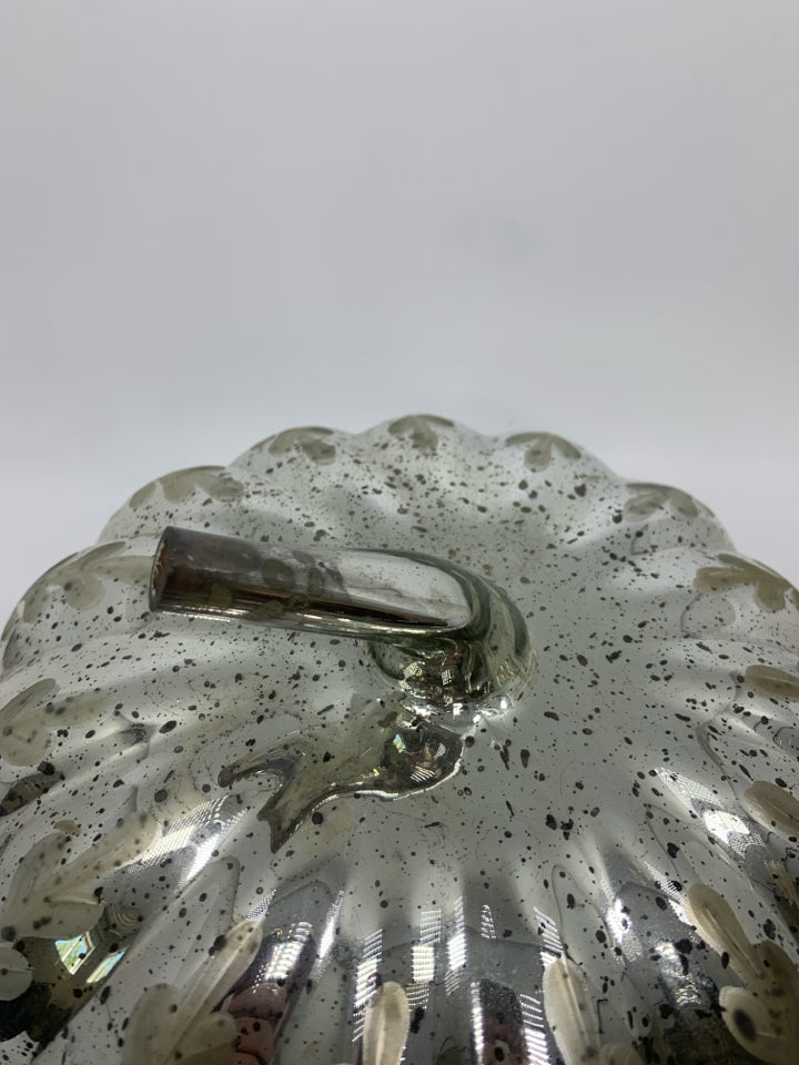 MERCURY GLASS ETCHED PUMPKIN- POTTERY BARN.