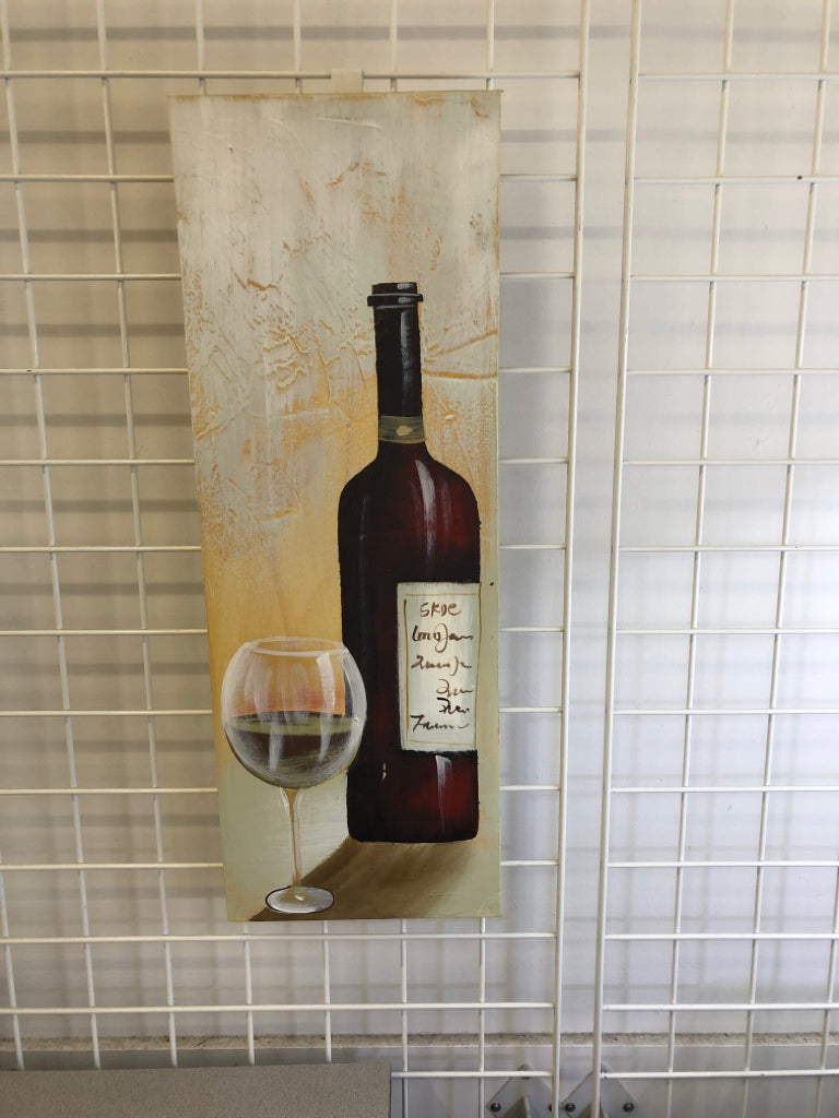 WINE BOTTLE CANVAS WALL ART.