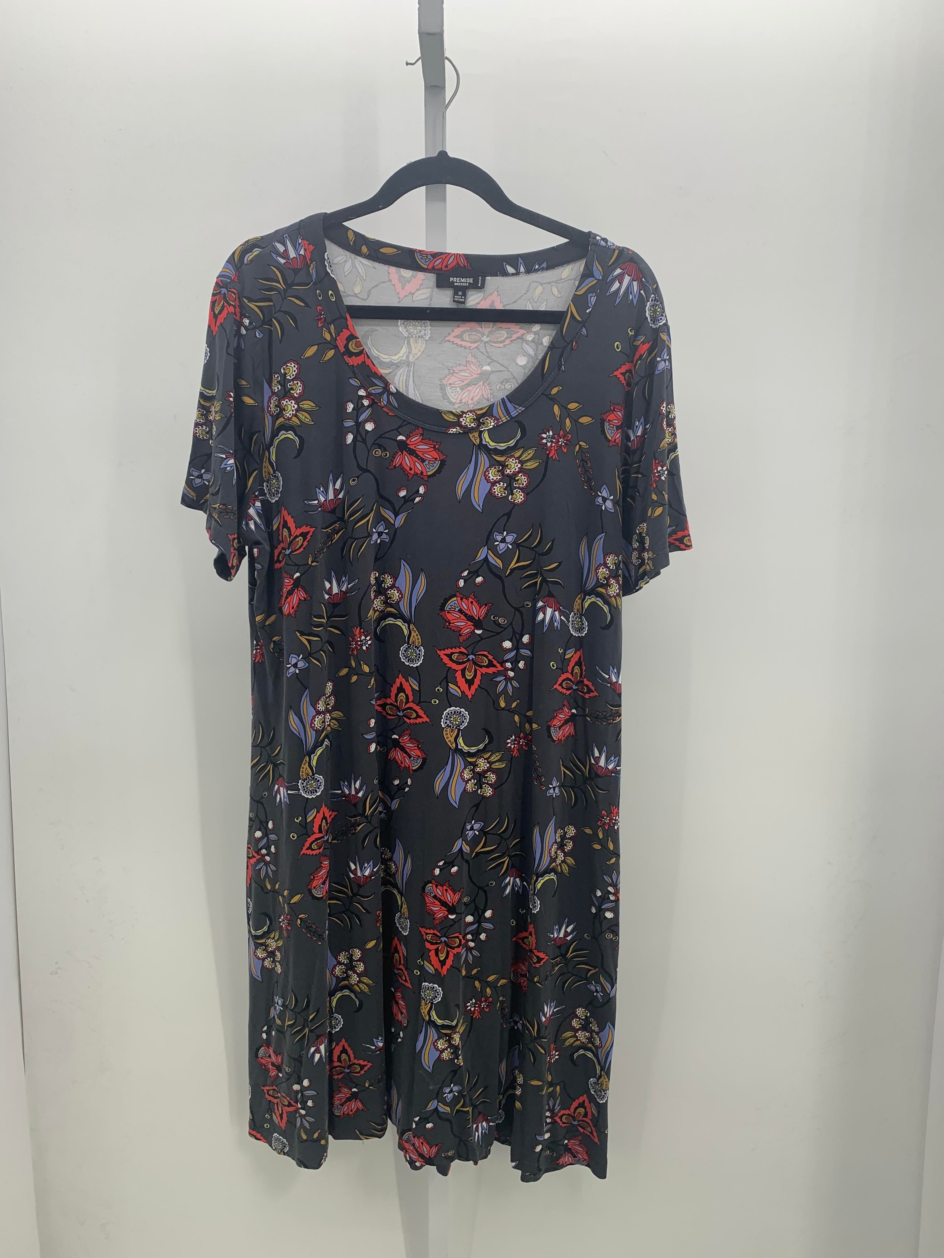 Premise Size 1X Womens Short Sleeve Dress