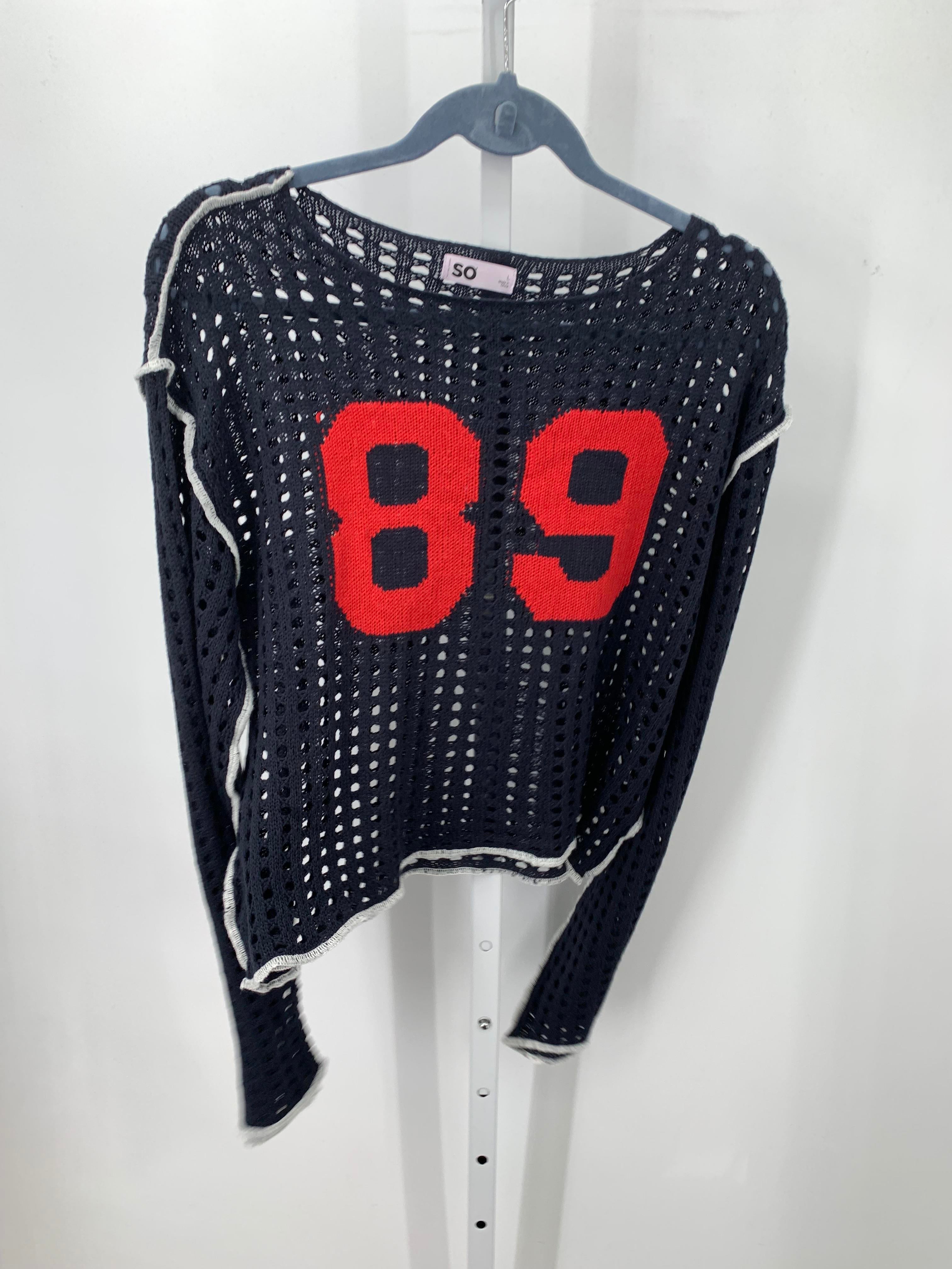 SO Size Large Juniors Long Sleeve Sweater